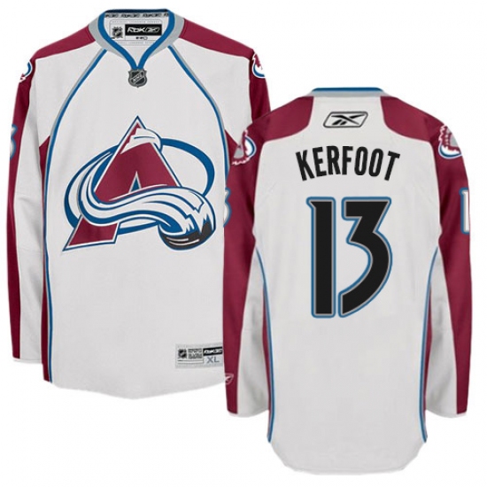 Men's Reebok Colorado Avalanche 13 Alexander Kerfoot Authentic White Away NHL Jersey