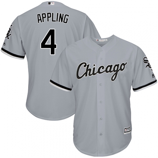 Men's Majestic Chicago White Sox 4 Luke Appling Grey Road Flex Base Authentic Collection MLB Jersey