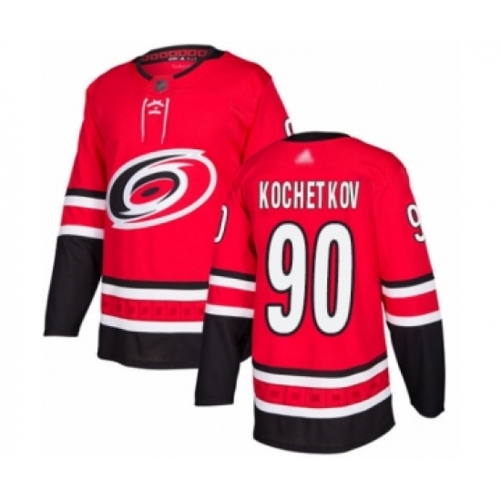 Men's Carolina Hurricanes 90 Pyotr Kochetkov Authentic Red Home Hockey Jersey