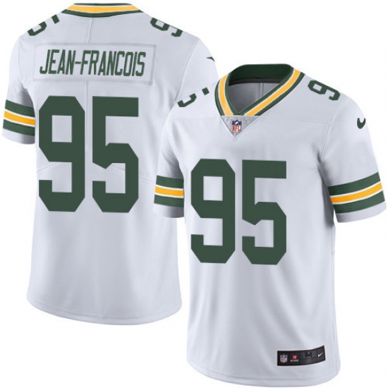 Men's Nike Green Bay Packers 95 Ricky Jean-Francois White Vapor Untouchable Limited Player NFL Jersey