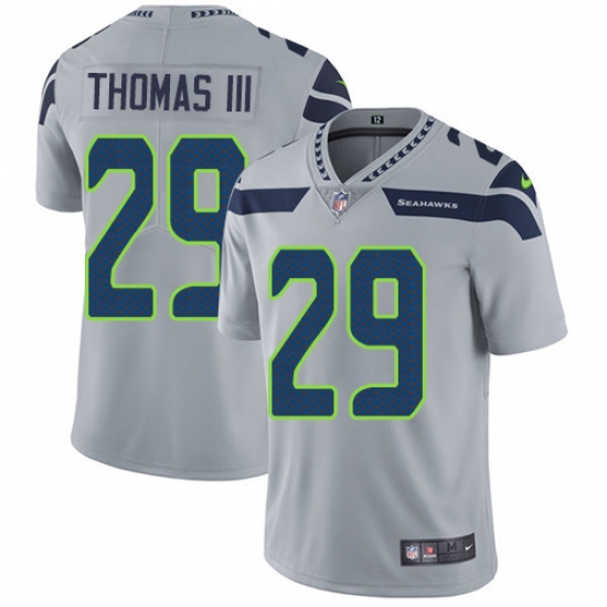 Men's Nike Seattle Seahawks 29 Earl Thomas III Grey Alternate Vapor Untouchable Limited Player NFL Jersey
