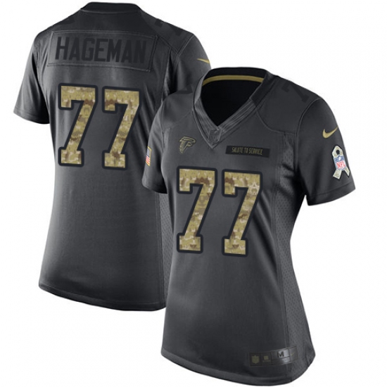 Women's Nike Atlanta Falcons 77 Ra'Shede Hageman Limited Black 2016 Salute to Service NFL Jersey