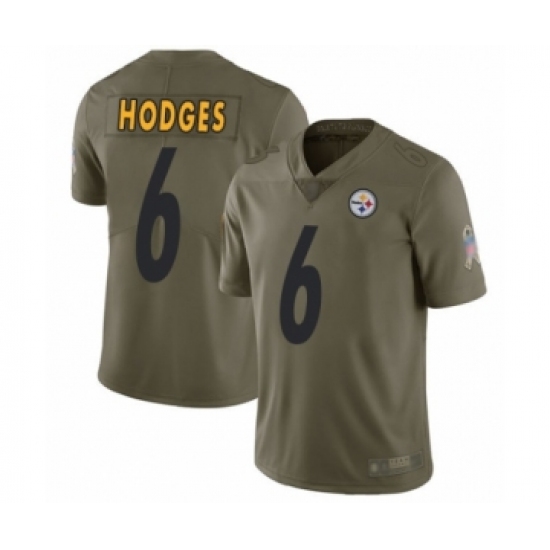 Youth Pittsburgh Steelers 6 Devlin Hodges Limited Olive 2017 Salute to Service Football Jersey