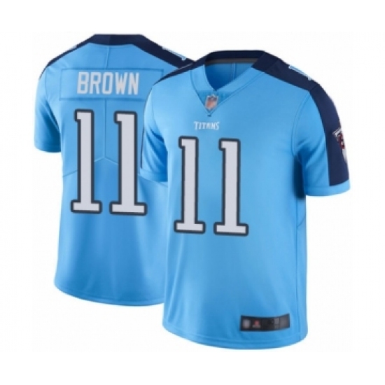 Men's Tennessee Titans 11 A.J. Brown Limited Light Blue Rush Vapor Untouchable Football Jersey