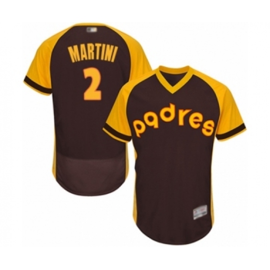 Men's San Diego Padres 2 Nick Martini Brown Alternate Cooperstown Authentic Collection Flex Base Baseball Player Jersey