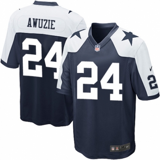 Men's Nike Dallas Cowboys 24 Chidobe Awuzie Game Navy Blue Throwback Alternate NFL Jersey