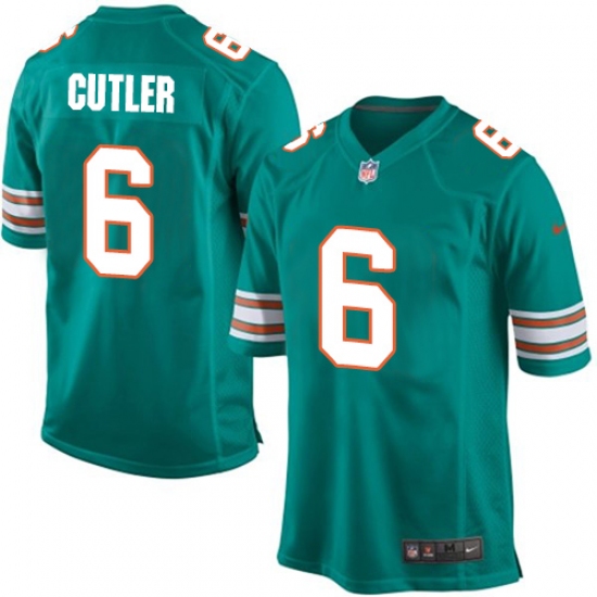 Men's Nike Miami Dolphins 6 Jay Cutler Game Aqua Green Alternate NFL Jersey