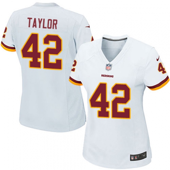 Women's Nike Washington Redskins 42 Charley Taylor Game White NFL Jersey