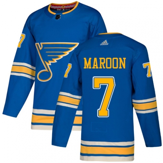 Men's Adidas St. Louis Blues 7 Patrick Maroon Authentic Navy Blue Alternate NHL Jersey