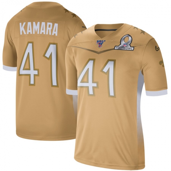 Men's Nike New Orleans Saints 41 Alvin Kamara 2020 NFC Pro Bowl Game Jersey Gold