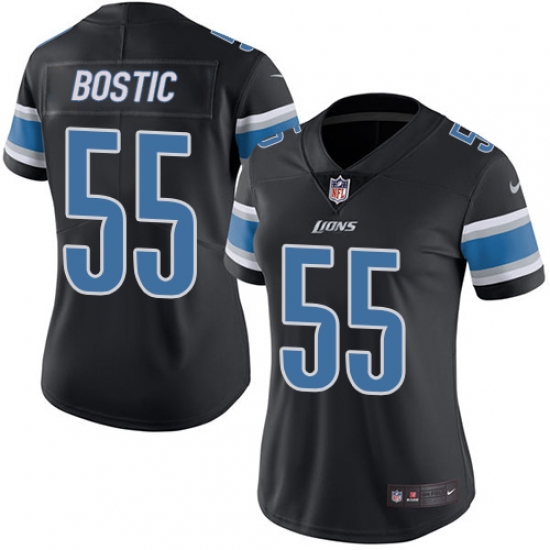 Women's Nike Detroit Lions 55 Jon Bostic Limited Black Rush NFL Jersey