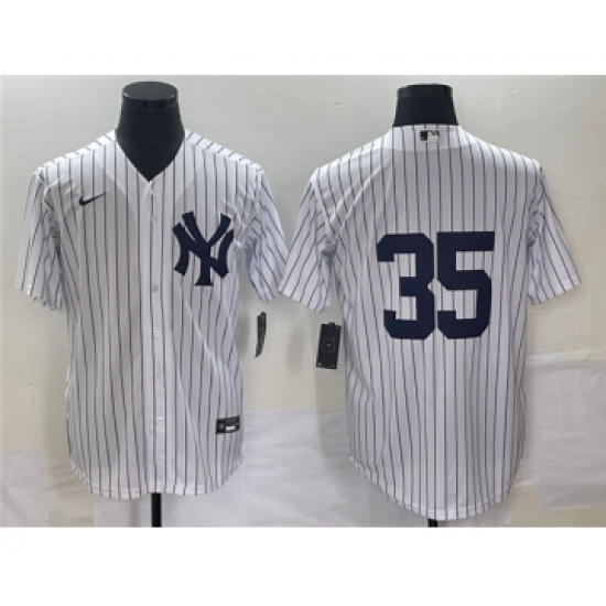 Men's New York Yankees 35 Clay Holmes White Cool Base Stitched Baseball Jersey