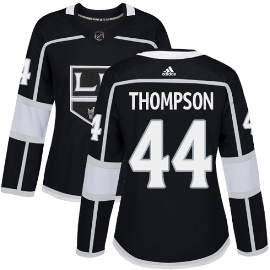 Women's Adidas Los Angeles Kings 44 Nate Thompson Authentic Black Home NHL Jersey