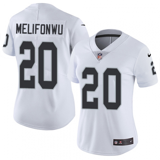 Women's Nike Oakland Raiders 20 Obi Melifonwu White Vapor Untouchable Limited Player NFL Jersey