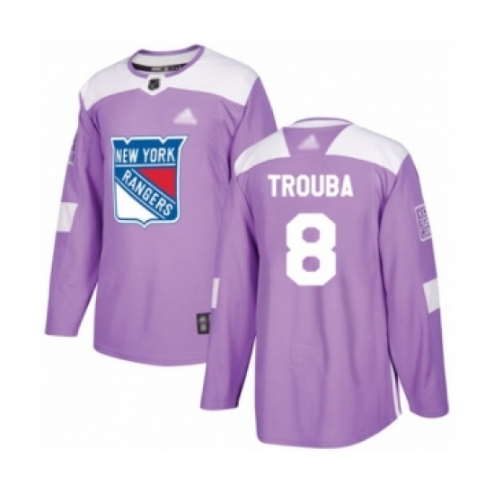 Men's New York Rangers 8 Jacob Trouba Authentic Purple Fights Cancer Practice Hockey Jersey