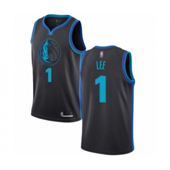 Men's Dallas Mavericks 1 Courtney Lee Authentic Charcoal Basketball Jersey - City Edition