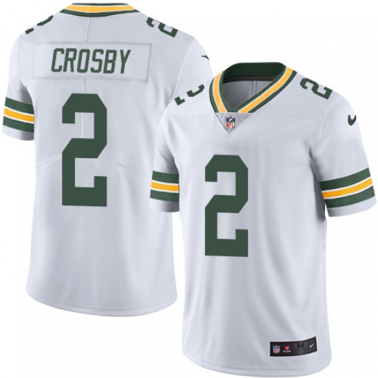 Youth Nike Green Bay Packers 2 Mason Crosby Elite White NFL Jersey