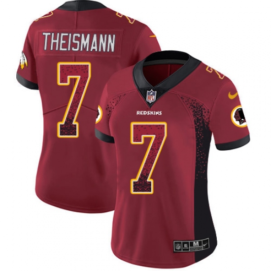 Women's Nike Washington Redskins 7 Joe Theismann Limited Red Rush Drift Fashion NFL Jersey