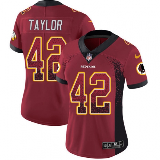 Women's Nike Washington Redskins 42 Charley Taylor Limited Red Rush Drift Fashion NFL Jersey