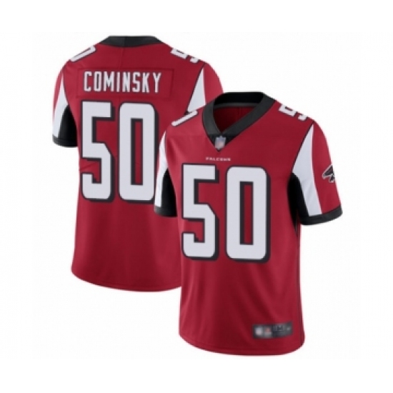 Men's Atlanta Falcons 50 John Cominsky Red Team Color Vapor Untouchable Limited Player Football Jersey