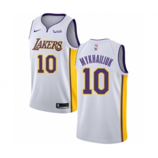 Youth Los Angeles Lakers 10 Sviatoslav Mykhailiuk Swingman White Basketball Jersey - Association Edition