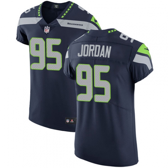 Men's Nike Seattle Seahawks 95 Dion Jordan Steel Blue Team Color Vapor Untouchable Elite Player NFL Jersey