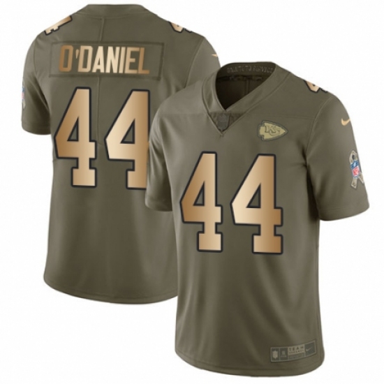 Men's Nike Kansas City Chiefs 44 Dorian O'Daniel Limited Olive/Gold 2017 Salute to Service NFL Jersey