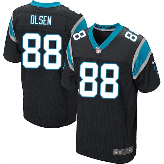 Men's Nike Carolina Panthers 88 Greg Olsen Elite Black Team Color NFL Jersey