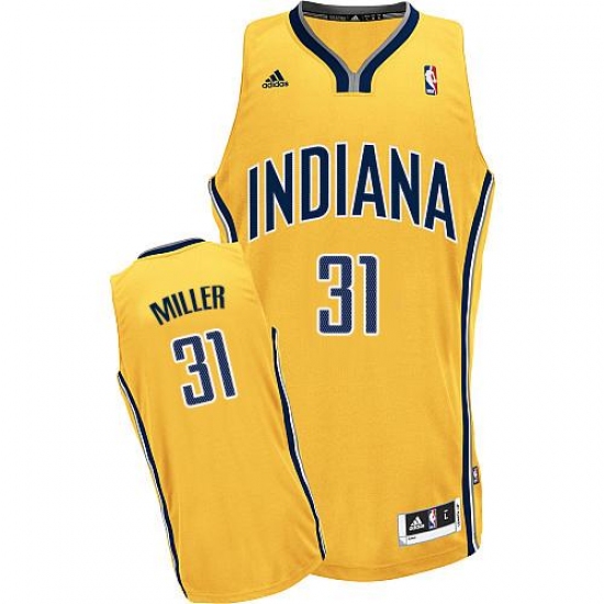 Men's Adidas Indiana Pacers 31 Reggie Miller Swingman Gold Alternate NBA Jersey