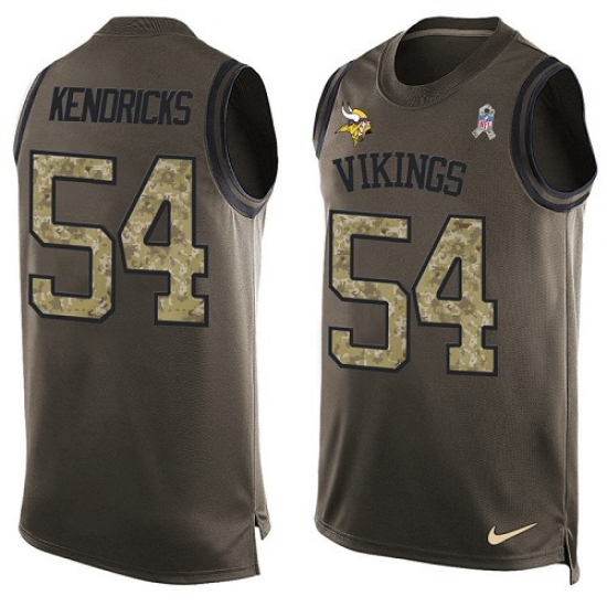 Men's Nike Minnesota Vikings 54 Eric Kendricks Limited Green Salute to Service Tank Top NFL Jersey