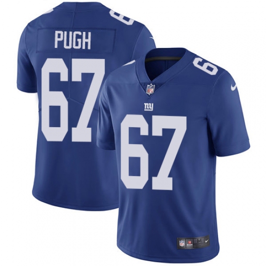 Men's Nike New York Giants 67 Justin Pugh Royal Blue Team Color Vapor Untouchable Limited Player NFL Jersey