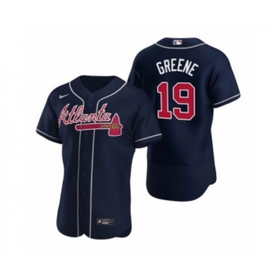 Men's Atlanta Braves 19 Shane Greene Nike Navy Authentic 2020 Alternate Jersey