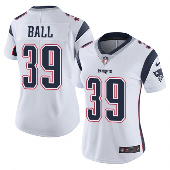 Women's Nike New England Patriots 39 Montee Ball White Vapor Untouchable Limited Player NFL Jersey