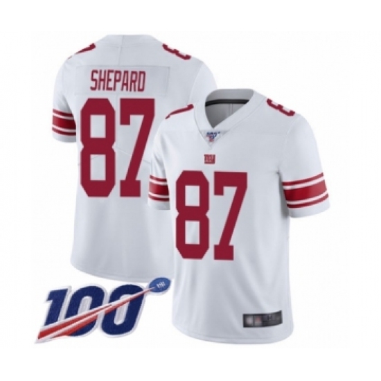 Men's New York Giants 87 Sterling Shepard White Vapor Untouchable Limited Player 100th Season Football Jersey