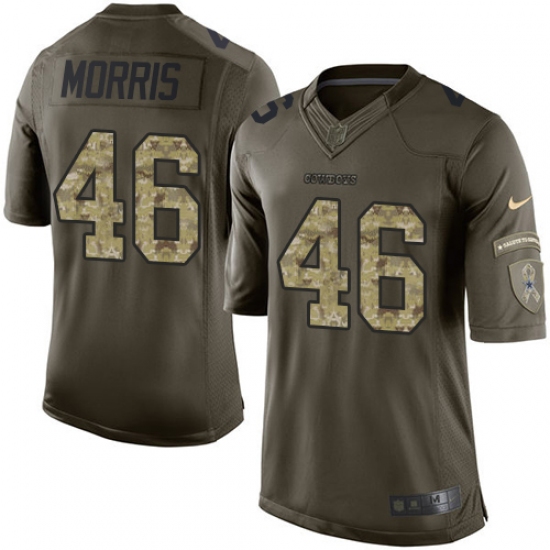 Youth Nike Dallas Cowboys 46 Alfred Morris Elite Green Salute to Service NFL Jersey