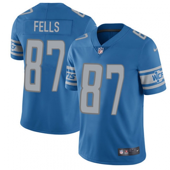 Youth Nike Detroit Lions 87 Darren Fells Elite Light Blue Team Color NFL Jersey