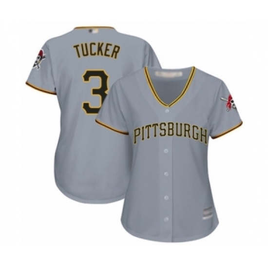 Women's Pittsburgh Pirates 3 Cole Tucker Authentic Grey Road Cool Base Baseball Player Jersey