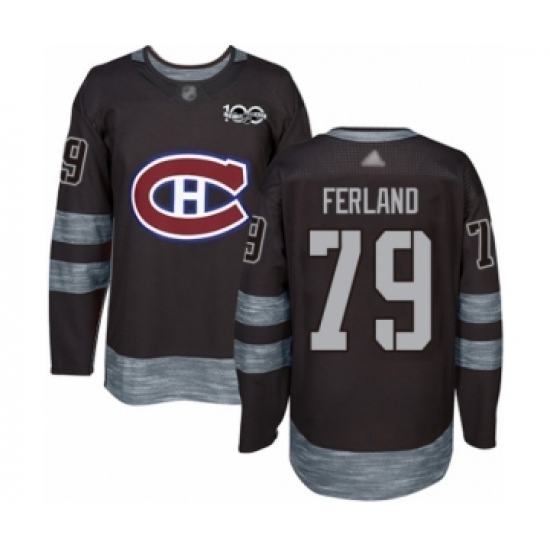 Men's Vancouver Canucks 79 Michael Ferland Authentic Black 1917-2017 100th Anniversary Hockey Jersey