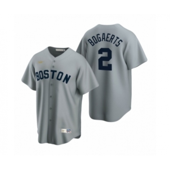 Women's Boston Red Sox 2 Xander Bogaerts Nike Gray Cooperstown Collection Road Jersey