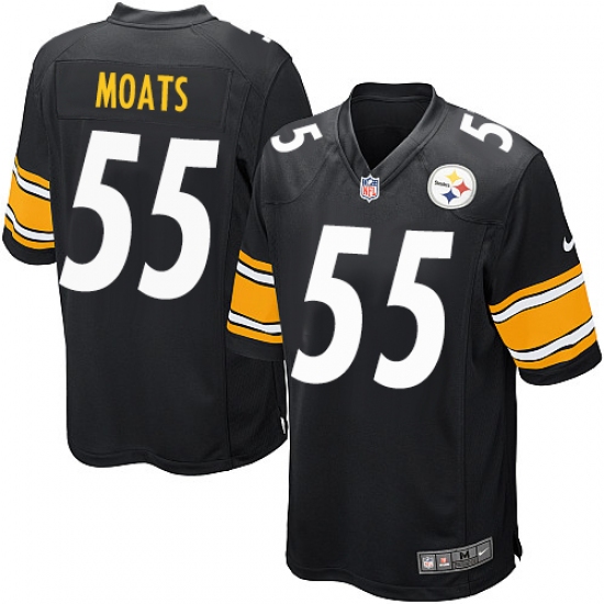 Men's Nike Pittsburgh Steelers 55 Arthur Moats Game Black Team Color NFL Jersey