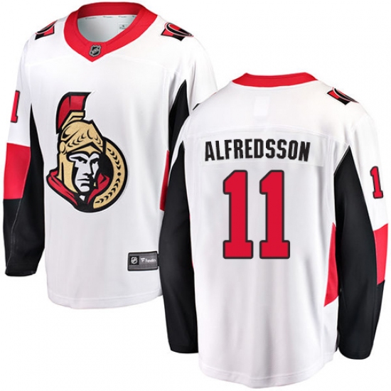 Youth Ottawa Senators 11 Daniel Alfredsson Fanatics Branded White Away Breakaway NHL Jersey