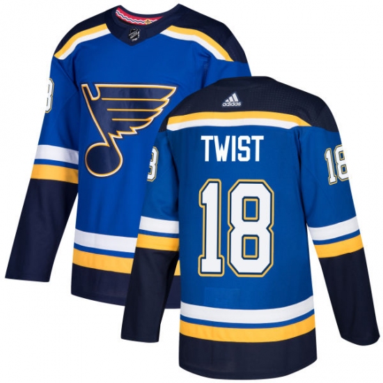 Men's Adidas St. Louis Blues 18 Tony Twist Premier Royal Blue Home NHL Jersey