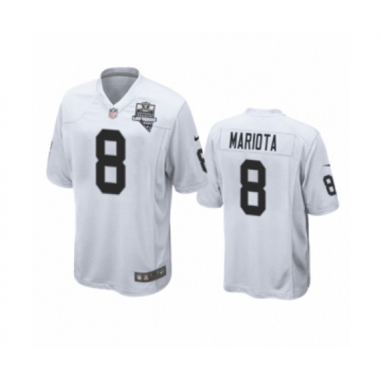 Men's Oakland Raiders 8 Marcus Mariota White 2020 Inaugural Season Game Jersey