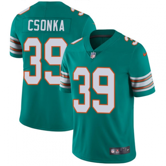 Youth Nike Miami Dolphins 39 Larry Csonka Elite Aqua Green Alternate NFL Jersey