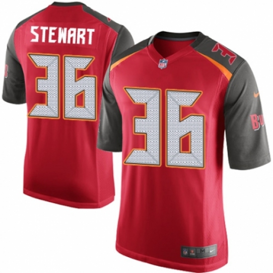 Men's Nike Tampa Bay Buccaneers 36 M.J. Stewart Game Red Team Color NFL Jersey