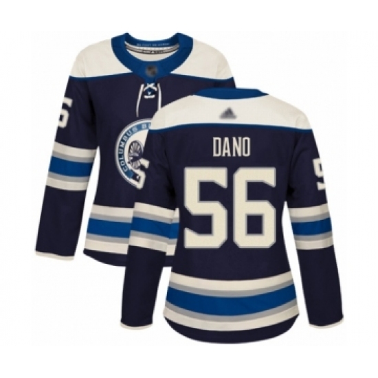 Women's Columbus Blue Jackets 56 Marko Dano Authentic Navy Blue Alternate Hockey Jersey