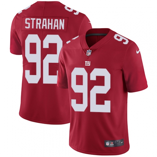 Men's Nike New York Giants 92 Michael Strahan Red Alternate Vapor Untouchable Limited Player NFL Jersey