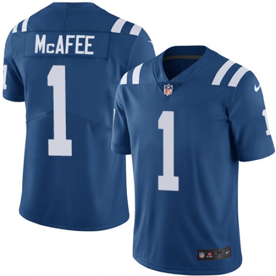 Youth Nike Indianapolis Colts 1 Pat McAfee Elite Royal Blue Team Color NFL Jersey