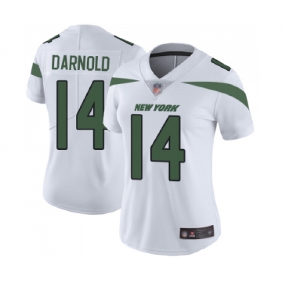 Women's New York Jets 14 Sam Darnold White Vapor Untouchable Limited Player Football Jersey