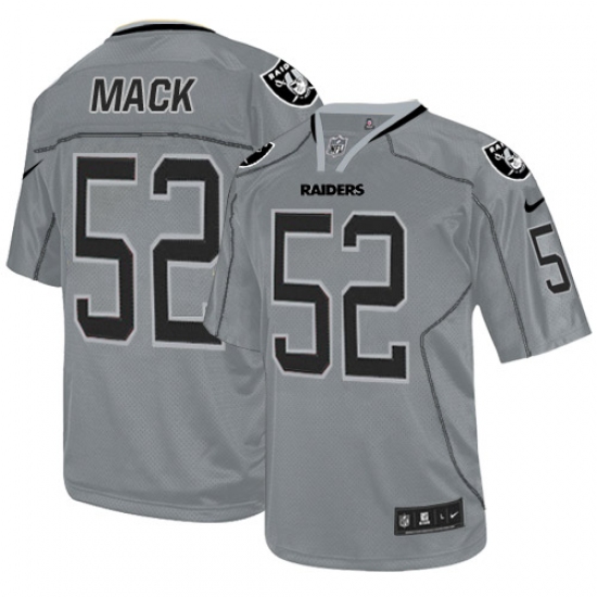 Men's Nike Oakland Raiders 52 Khalil Mack Elite Lights Out Grey NFL Jersey